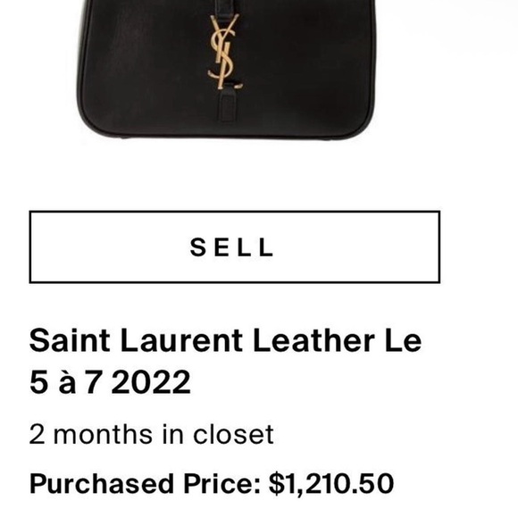 Yves Saint Laurent Black Shoulder Bag with Gold Logo - Picture 3 of 5